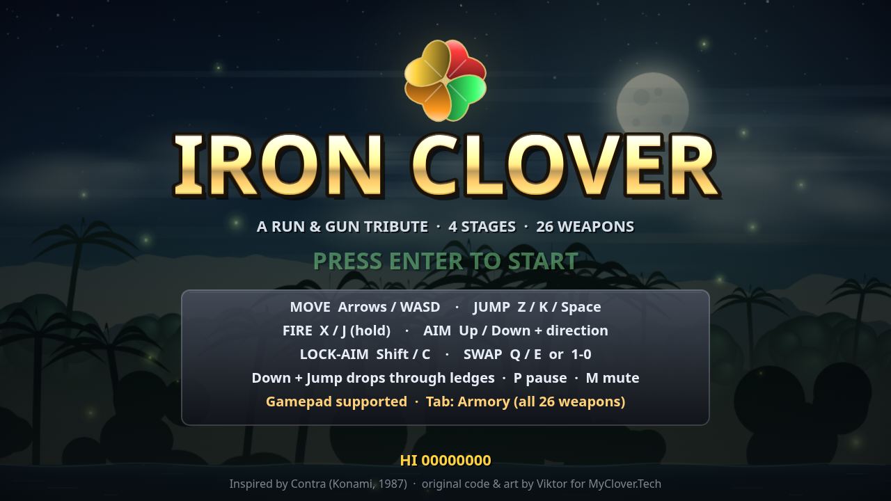 Iron Clover title screen