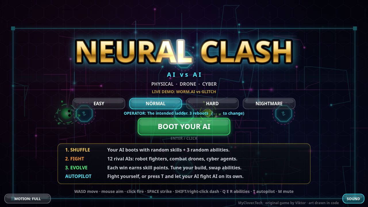 Neural Clash title screen